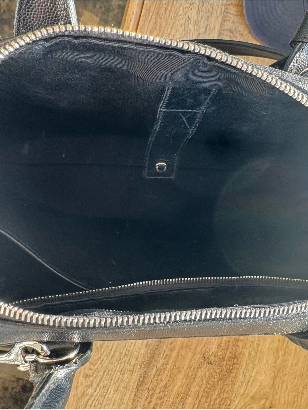 Saint Laurent Black Pebbled Leather Laptop Brief Bag